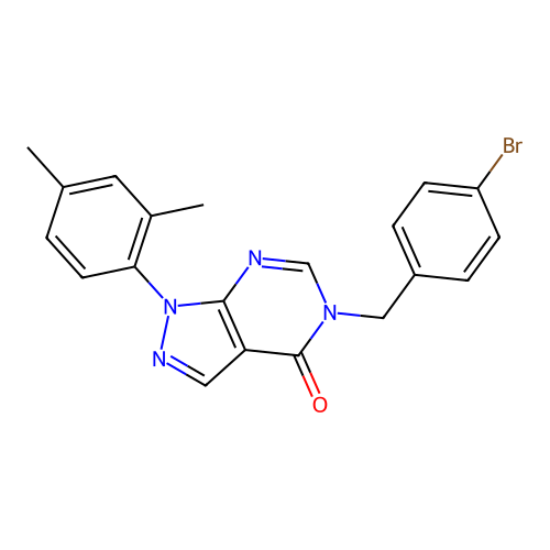 5-[(4-Bromophenyl)methyl]-1-(2,4-dimethylphenyl)pyrazolo[3,4-d]pyrimidin-4-one structure