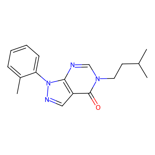 5-(3-Methylbutyl)-1-(2-methylphenyl)pyrazolo[3,4-d]pyrimidin-4-one structure