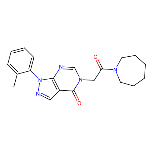 5-[2-(Azepan-1-yl)-2-oxoethyl]-1-(2-methylphenyl)pyrazolo[3,4-d]pyrimidin-4-one structure