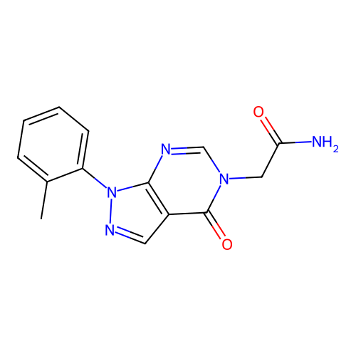 2-(4-oxo-1-(o-tolyl)-1H-pyrazolo[3,4-d]pyrimidin-5(4H)-yl)acetamide structure