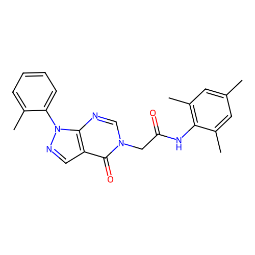 N-mesityl-2-(4-oxo-1-(o-tolyl)-1H-pyrazolo[3,4-d]pyrimidin-5(4H)-yl)acetamide structure
