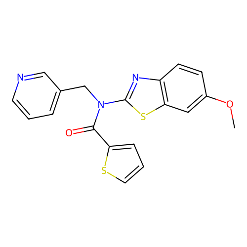 N-(6-methoxy-1,3-benzothiazol-2-yl)-N-[(pyridin-3-yl)methyl]thiophene-2-carboxamide structure