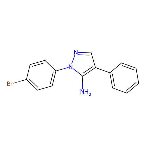 1-(4-bromophenyl)-4-phenyl-1H-pyrazol-5-amine structure