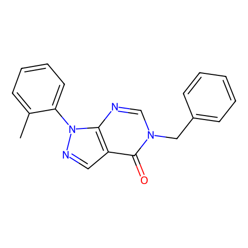 5-Benzyl-1-(2-methylphenyl)pyrazolo[3,4-d]pyrimidin-4-one structure