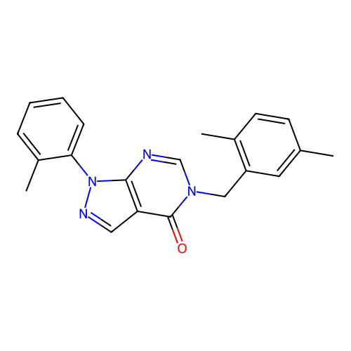 5-[(2,5-Dimethylphenyl)methyl]-1-(2-methylphenyl)pyrazolo[3,4-d]pyrimidin-4-one structure