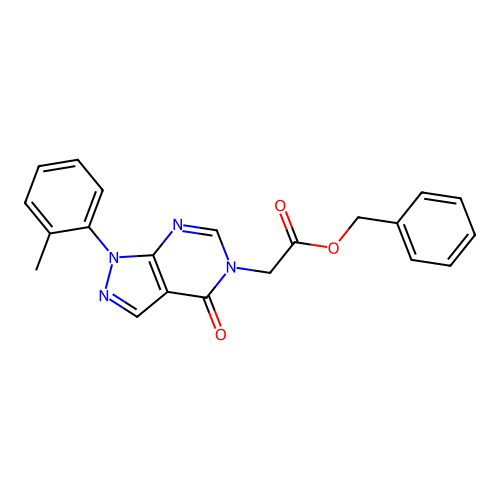 Benzyl 2-[1-(2-methylphenyl)-4-oxopyrazolo[3,4-d]pyrimidin-5-yl]acetate structure