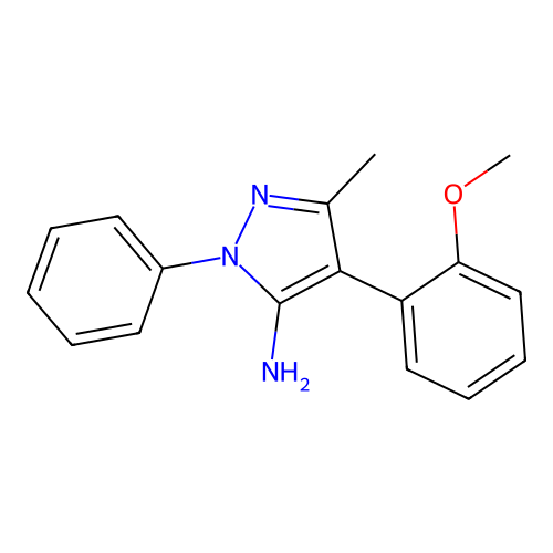 4-(2-Methoxyphenyl)-3-methyl-1-phenyl-1H-pyrazol-5-amine structure