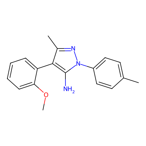 4-(2-Methoxy-phenyl)-5-methyl-2-p-tolyl-2H-pyrazol-3-ylamine structure