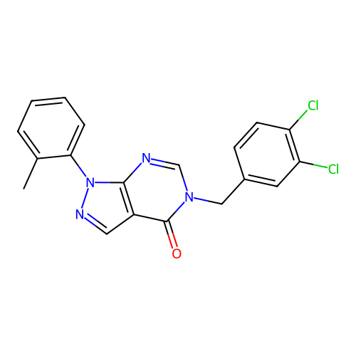 5-[(3,4-Dichlorophenyl)methyl]-1-(2-methylphenyl)pyrazolo[3,4-d]pyrimidin-4-one structure