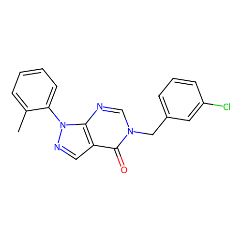 5-[(3-Chlorophenyl)methyl]-1-(2-methylphenyl)pyrazolo[3,4-d]pyrimidin-4-one structure