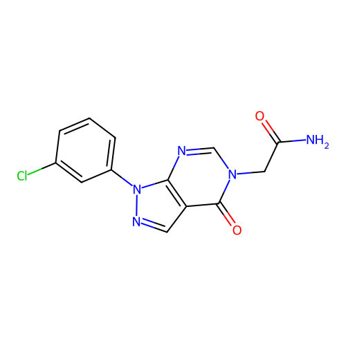2-[1-(3-Chlorophenyl)-4-oxopyrazolo[3,4-d]pyrimidin-5-yl]acetamide structure