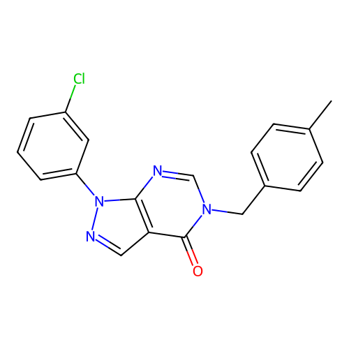 1-(3-Chlorophenyl)-5-[(4-methylphenyl)methyl]pyrazolo[3,4-d]pyrimidin-4-one structure