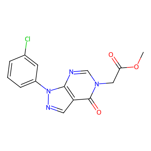 Methyl 2-[1-(3-chlorophenyl)-4-oxopyrazolo[3,4-d]pyrimidin-5-yl]acetate structure