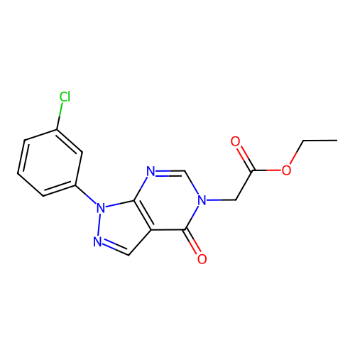 Ethyl 2-[1-(3-chlorophenyl)-4-oxopyrazolo[3,4-d]pyrimidin-5-yl]acetate structure
