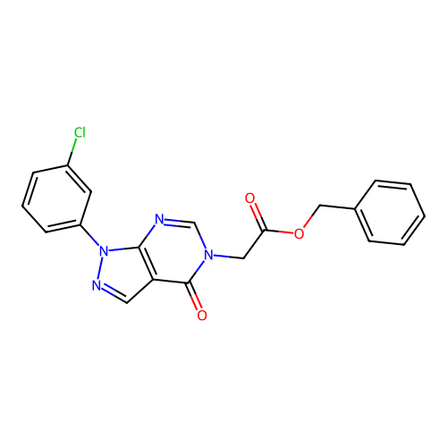 Benzyl 2-[1-(3-chlorophenyl)-4-oxopyrazolo[3,4-d]pyrimidin-5-yl]acetate structure