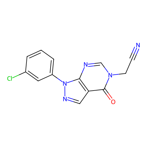2-(1-(3-chlorophenyl)-4-oxo-1H-pyrazolo[3,4-d]pyrimidin-5(4H)-yl)acetonitrile structure