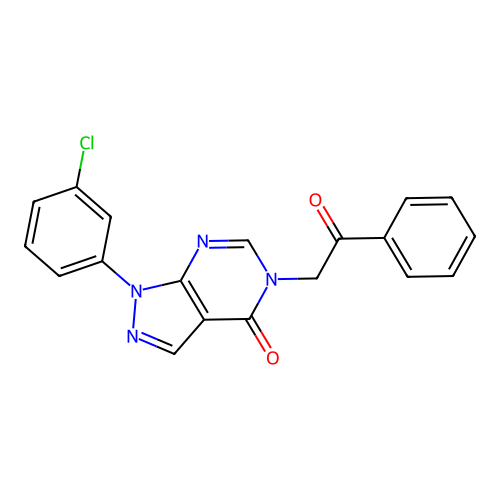1-(3-Chlorophenyl)-5-phenacylpyrazolo[3,4-d]pyrimidin-4-one structure
