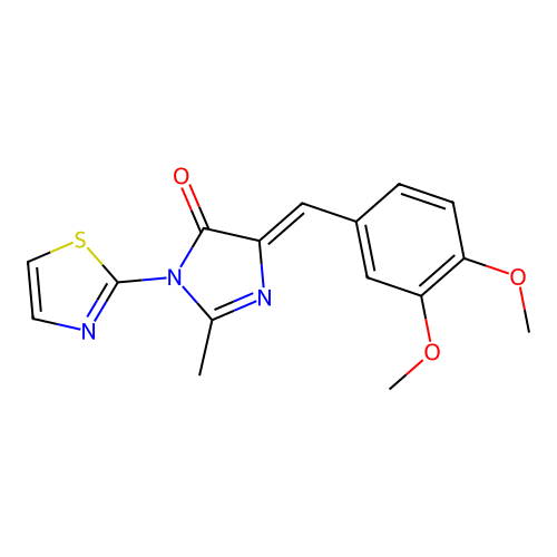 (5Z)-5-[(3,4-dimethoxyphenyl)methylidene]-2-methyl-3-(1,3-thiazol-2-yl)imidazol-4-one structure