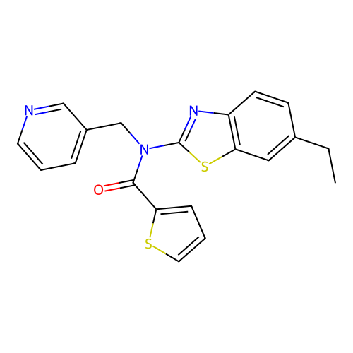 N-(6-ethyl-1,3-benzothiazol-2-yl)-N-(pyridin-3-ylmethyl)thiophene-2-carboxamide structure