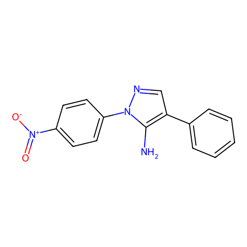 1-(4-nitrophenyl)-4-phenyl-1H-pyrazol-5-amine structure