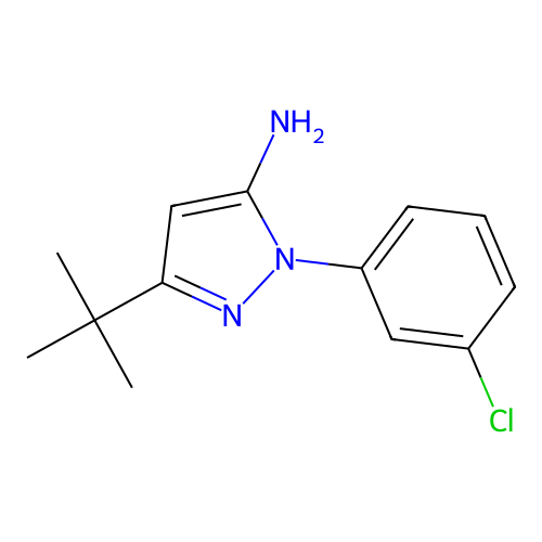 3-tert-butyl-1-(3-chlorophenyl)-1H-pyrazol-5-amine structure