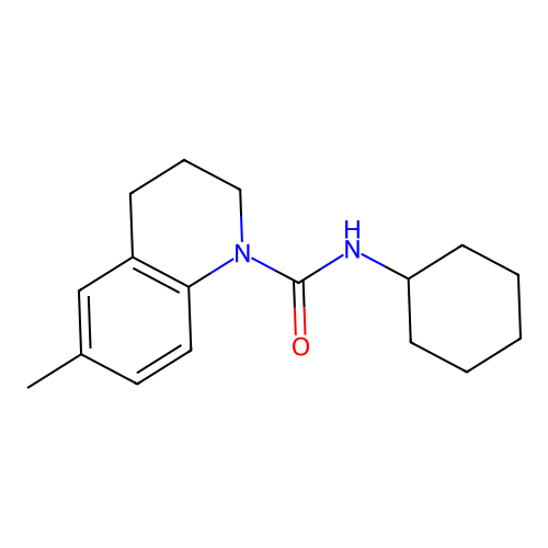 N-cyclohexyl-6-methyl-3,4-dihydro-1(2H)-quinolinecarboxamide structure