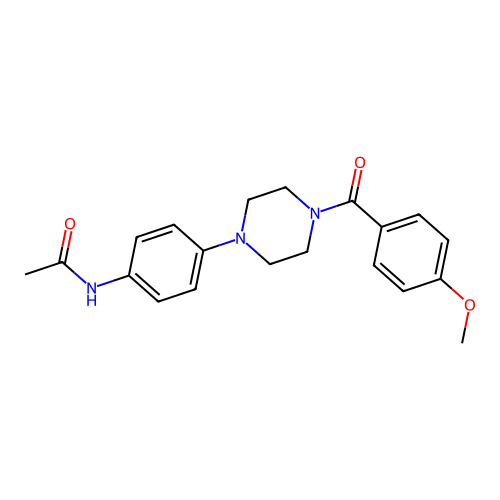 N-[4-[4-(4-methoxybenzoyl)piperazin-1-yl]phenyl]acetamide structure