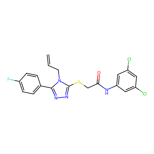N-(3,5-dichlorophenyl)-2-{[5-(4-fluorophenyl)-4-(prop-2-en-1-yl)-4H-1,2,4-triazol-3-yl]sulfanyl}acetamide structure
