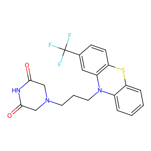 4-[3-[2-(Trifluoromethyl)phenothiazin-10-yl]propyl]piperazine-2,6-dione structure