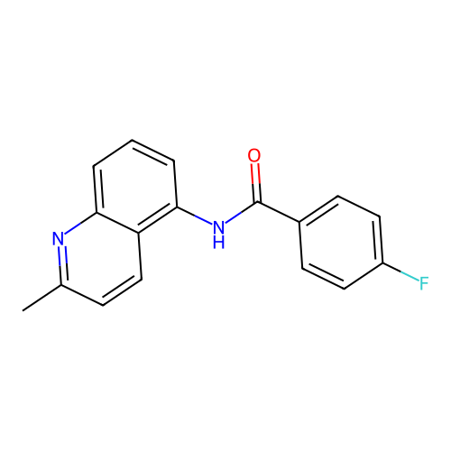 4-fluoro-N-(2-methylquinolin-5-yl)benzamide structure