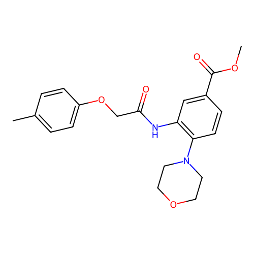 Methyl 3-{[(4-methylphenoxy)acetyl]amino}-4-(4-morpholinyl)benzoate structure