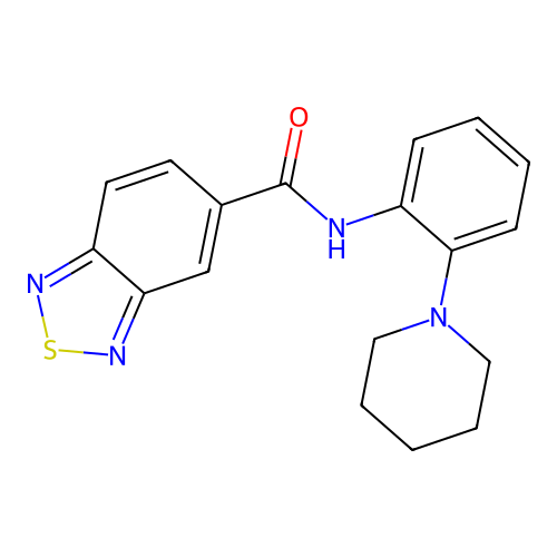 N-[2-(piperidin-1-yl)phenyl]-2,1,3-benzothiadiazole-5-carboxamide structure