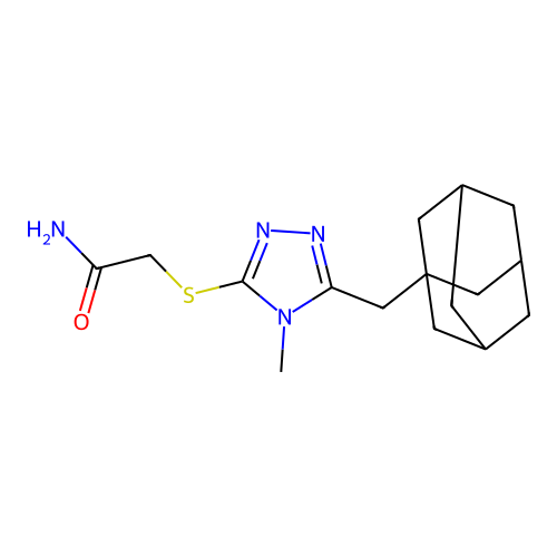 2-[[5-(1-Adamantylmethyl)-4-methyl-1,2,4-triazol-3-yl]sulfanyl]acetamide structure