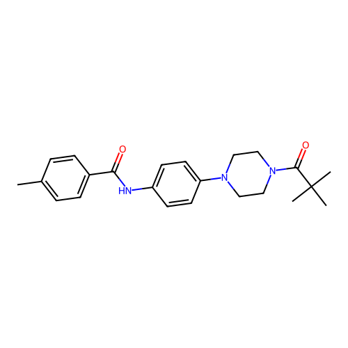 N-[4-[4-(2,2-dimethylpropanoyl)piperazin-1-yl]phenyl]-4-methylbenzamide structure