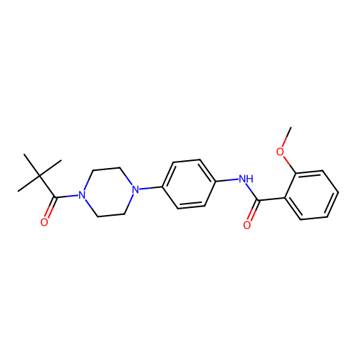 N-[4-[4-(2,2-dimethylpropanoyl)piperazin-1-yl]phenyl]-2-methoxybenzamide structure