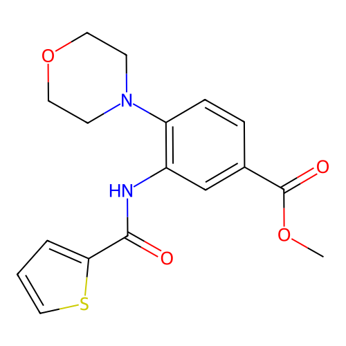 Methyl 4-(4-morpholinyl)-3-[(2-thienylcarbonyl)amino]benzoate structure