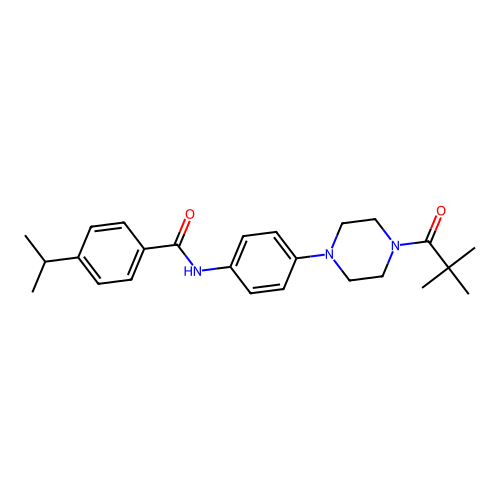 N-[4-[4-(2,2-dimethylpropanoyl)piperazin-1-yl]phenyl]-4-propan-2-ylbenzamide structure