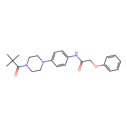 N-[4-[4-(2,2-dimethylpropanoyl)piperazin-1-yl]phenyl]-2-phenoxyacetamide structure
