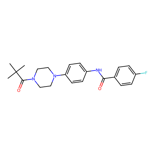 N-[4-[4-(2,2-dimethylpropanoyl)piperazin-1-yl]phenyl]-4-fluorobenzamide structure