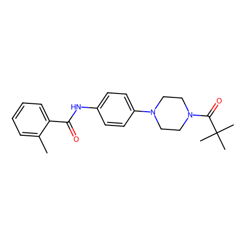 N-[4-[4-(2,2-dimethylpropanoyl)piperazin-1-yl]phenyl]-2-methylbenzamide structure