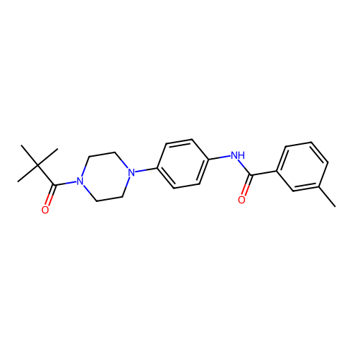 N-[4-[4-(2,2-dimethylpropanoyl)piperazin-1-yl]phenyl]-3-methylbenzamide structure