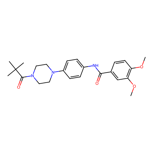 N-[4-[4-(2,2-dimethylpropanoyl)piperazin-1-yl]phenyl]-3,4-dimethoxybenzamide structure