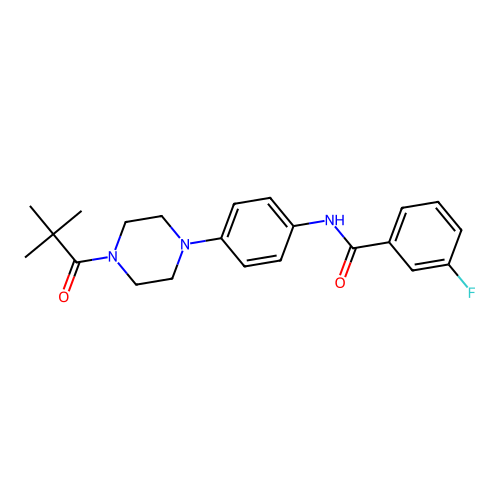 N-[4-[4-(2,2-dimethylpropanoyl)piperazin-1-yl]phenyl]-3-fluorobenzamide structure