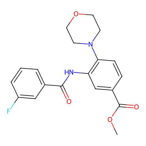 Methyl 3-[(3-fluorobenzoyl)amino]-4-(4-morpholinyl)benzoate structure