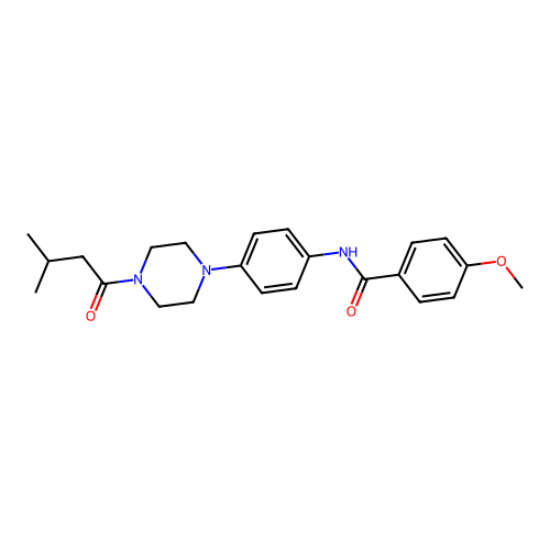 4-methoxy-N-[4-[4-(3-methylbutanoyl)piperazin-1-yl]phenyl]benzamide structure