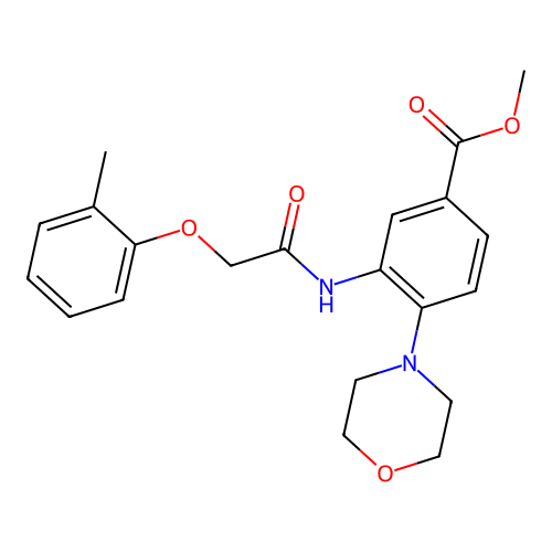 Methyl 3-{[(2-methylphenoxy)acetyl]amino}-4-(4-morpholinyl)benzoate structure