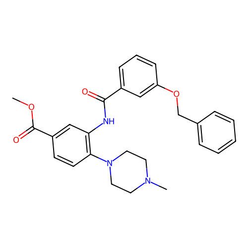 Methyl 4-(4-methylpiperazin-1-yl)-3-[(3-phenylmethoxybenzoyl)amino]benzoate structure