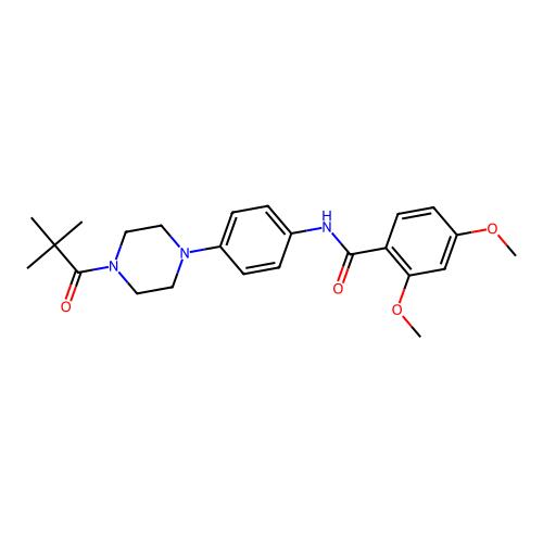N-[4-[4-(2,2-dimethylpropanoyl)piperazin-1-yl]phenyl]-2,4-dimethoxybenzamide structure