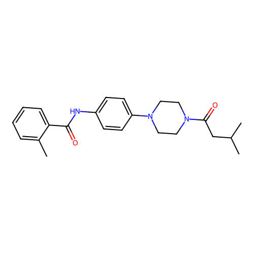 2-methyl-N-[4-[4-(3-methylbutanoyl)piperazin-1-yl]phenyl]benzamide structure