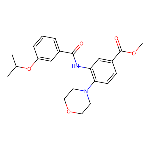 Methyl 3-[(3-isopropoxybenzoyl)amino]-4-(4-morpholinyl)benzoate structure